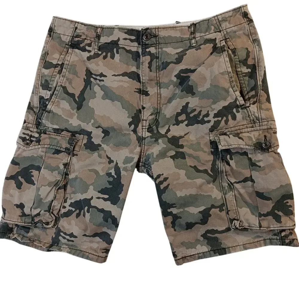 Levis Cargo Shorts‎ Mens 36 Woodland Camo Outdoors Hiking Gorp Core Beach